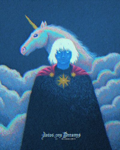 Unicorn Dreams Surrealism Poster.