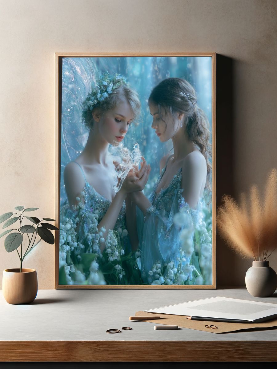 Dreamy Floral Portrait Print. — room view 2