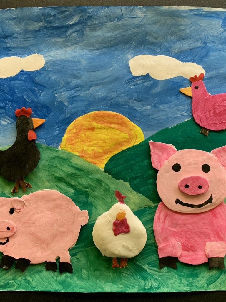 Farm Animals Sunset Poster. poster detail