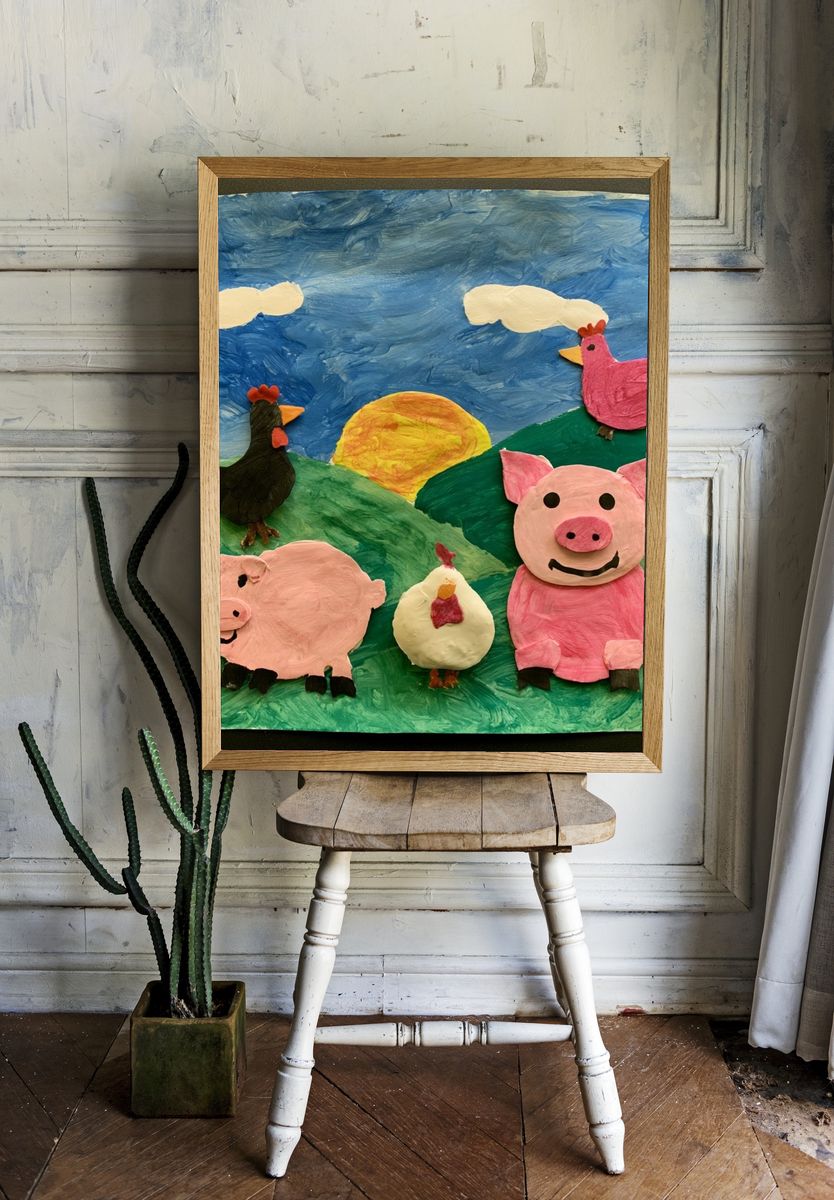 Farm Animals Sunset Poster. room preview