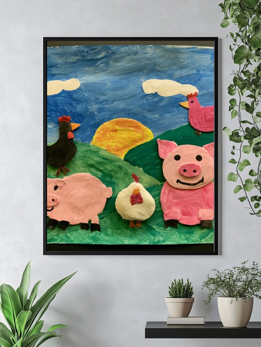 Farm Animals Sunset Poster. — room view 4