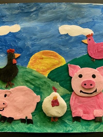 Farm Animals Sunset Poster.