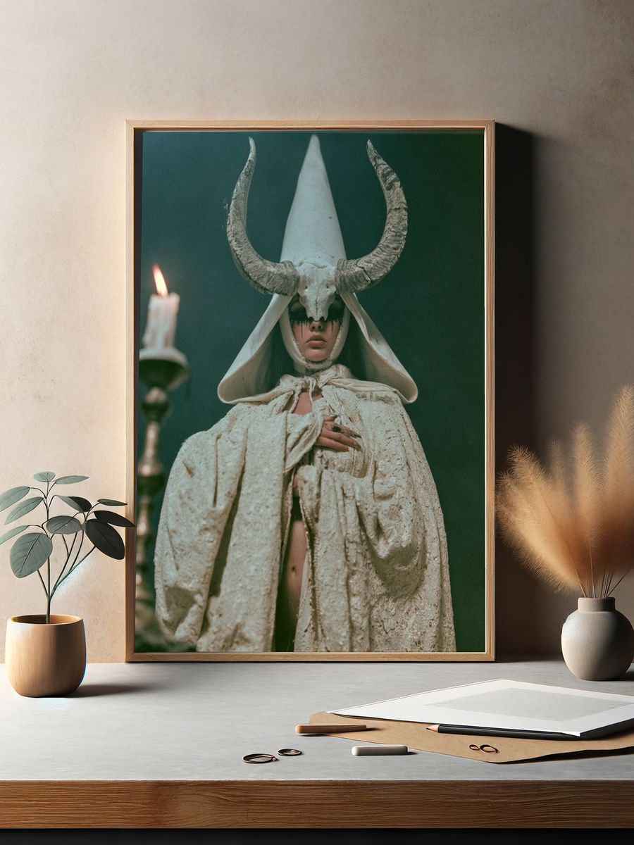 Horned Ritual Portrait Print. — room view 2