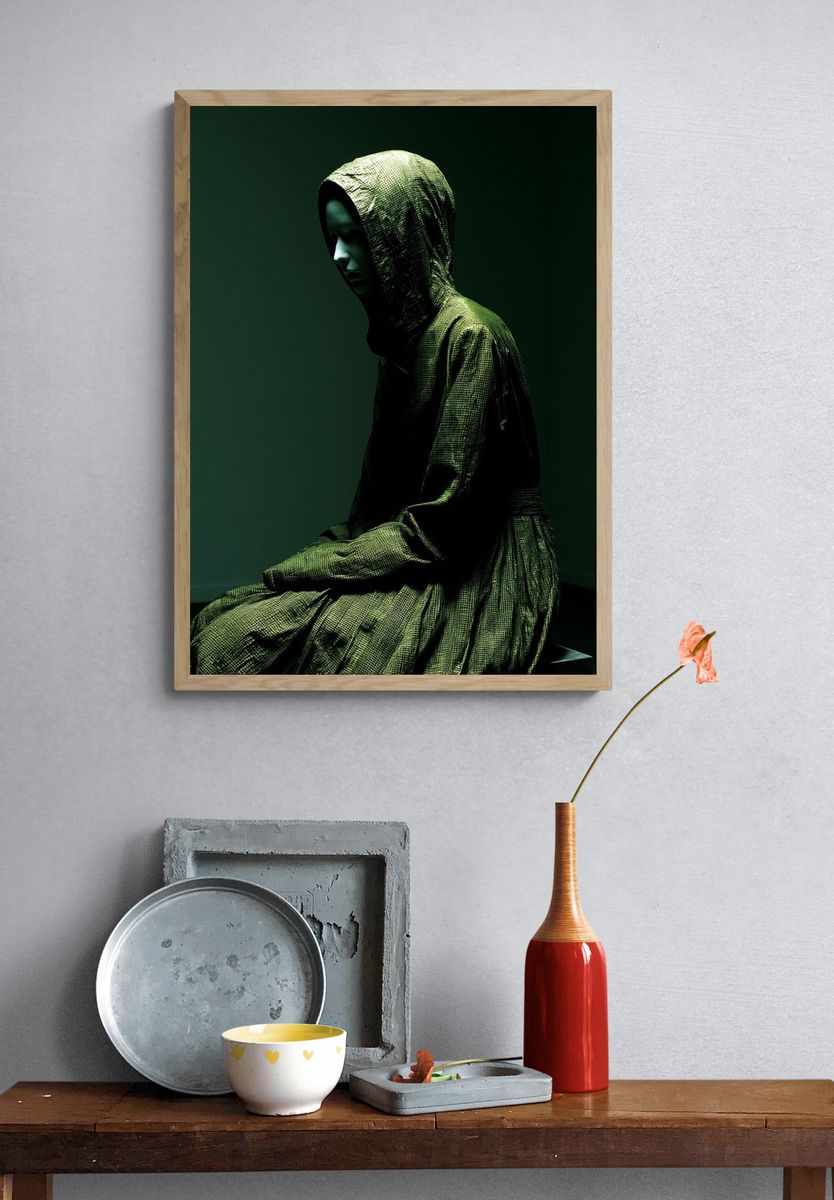 Hooded Figure Portrait Print. — room view 3