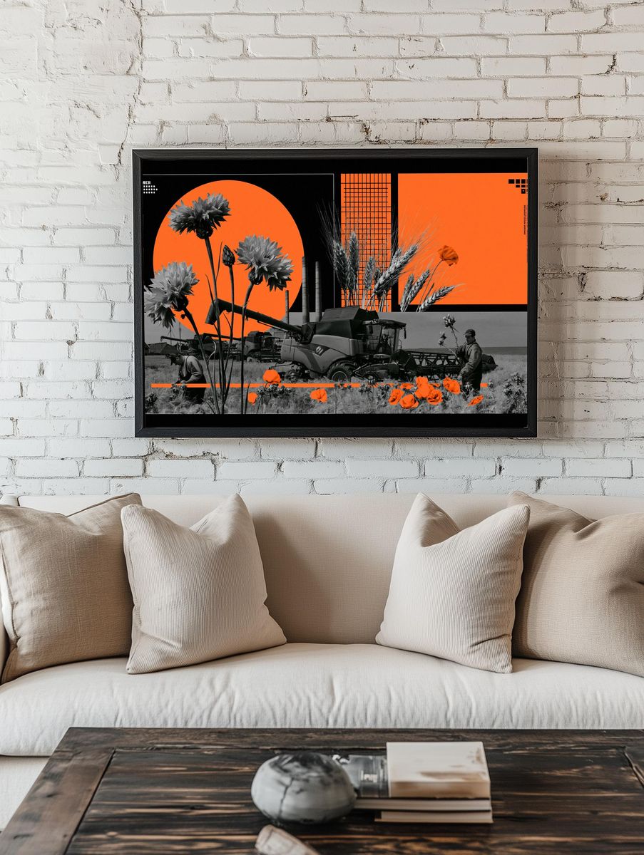 Harvest Summer Collage Poster. — room view 1