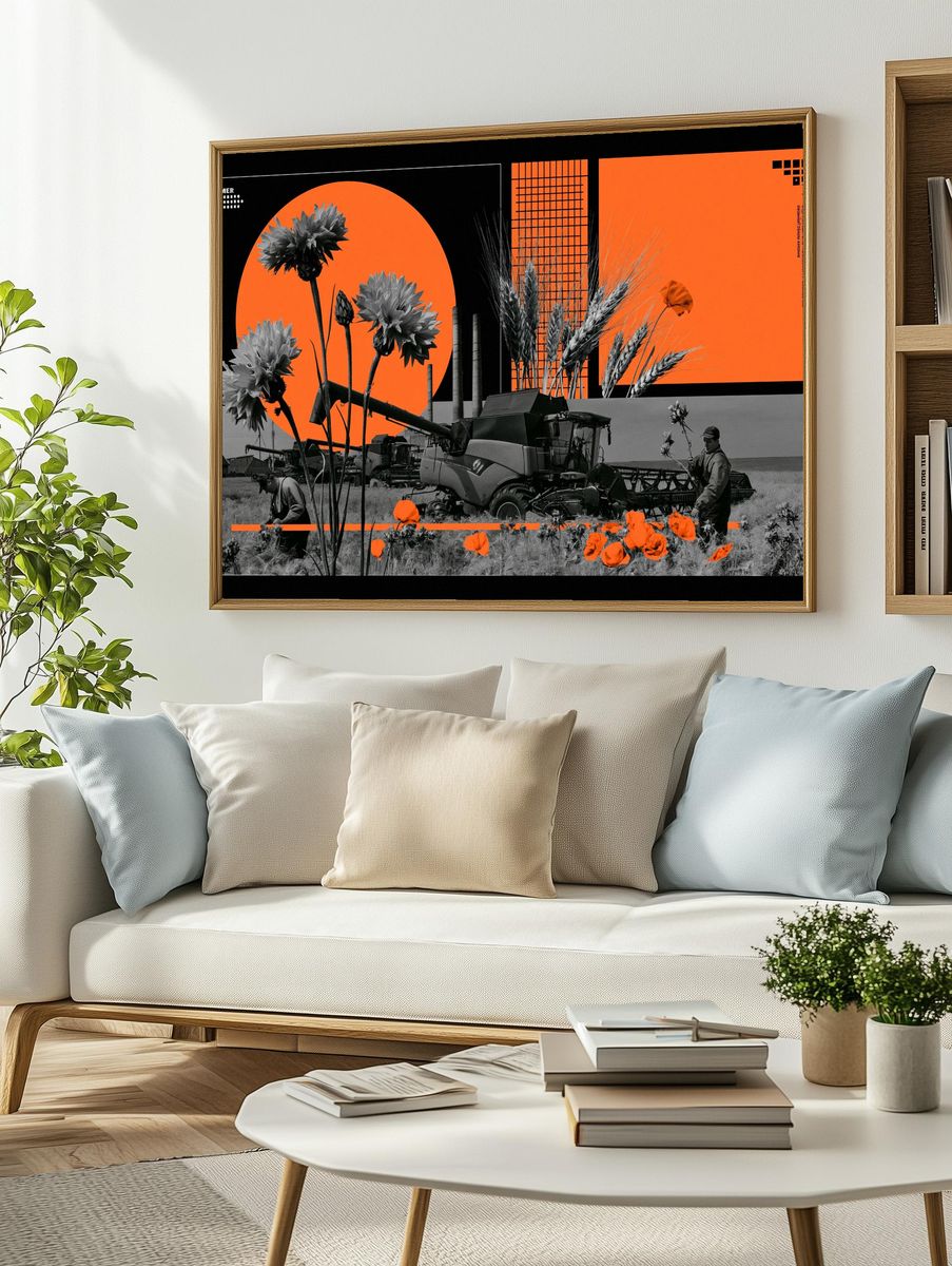 Harvest Summer Collage Poster. — room view 2
