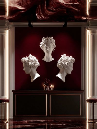 Classical Busts Surrealism Print.