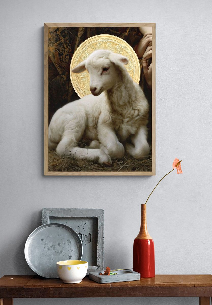 Sacred Lamb Fine-Art Print. — room view 3