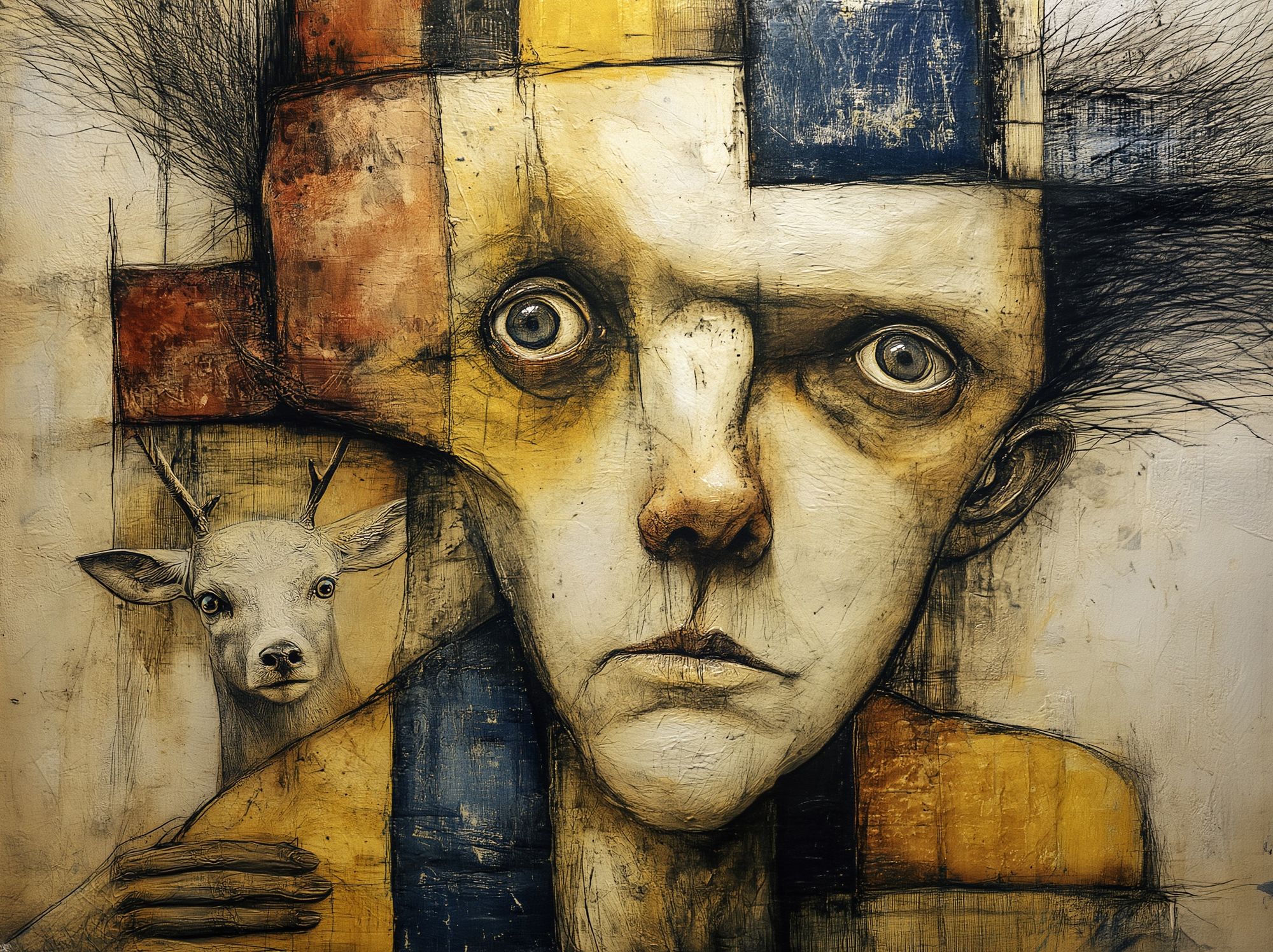 Surreal Deer Portrait Fine-Art Poster. poster — fine-art art