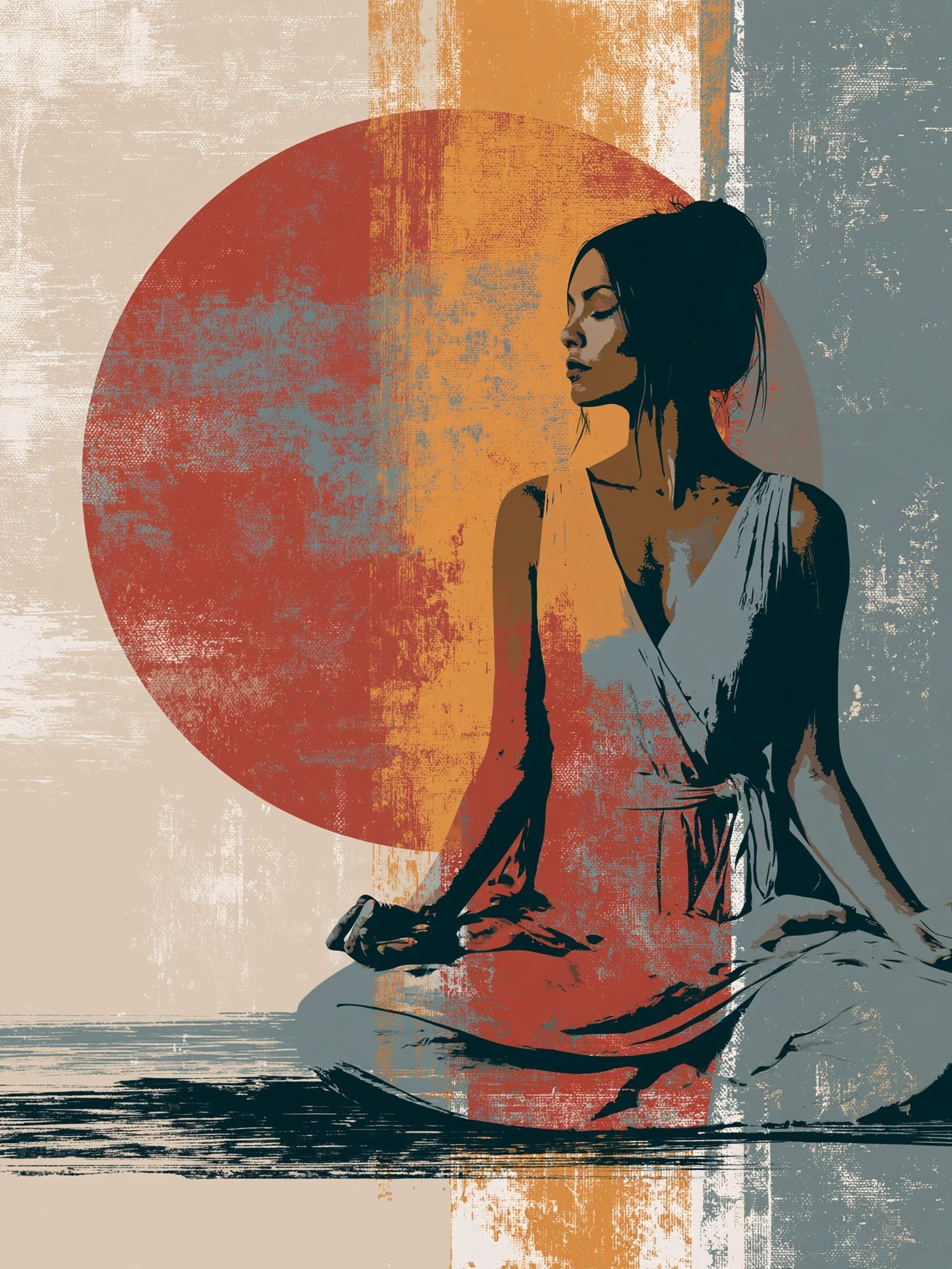 Meditative Woman Contemporary Print. poster detail