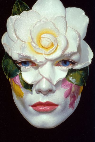 Floral Mask Portrait Print.
