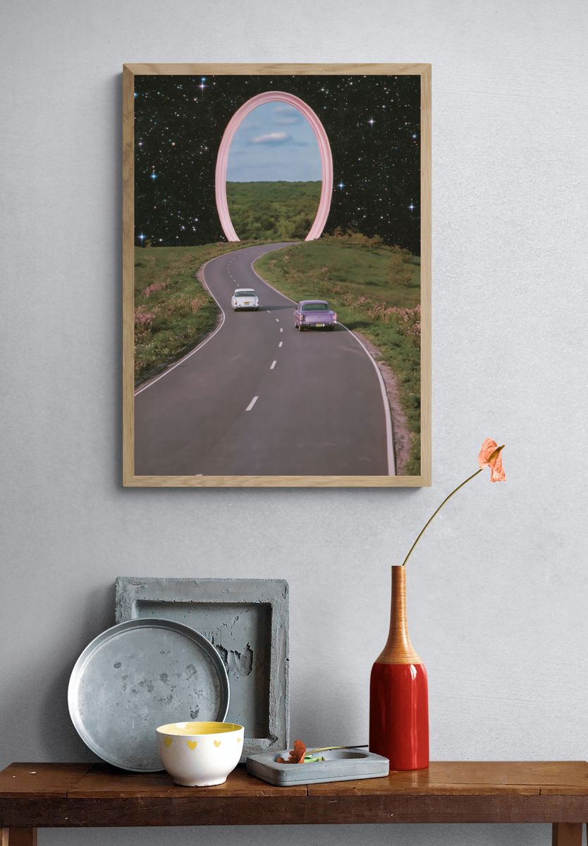 Surreal Cosmic Road Trip Poster. — room view 3