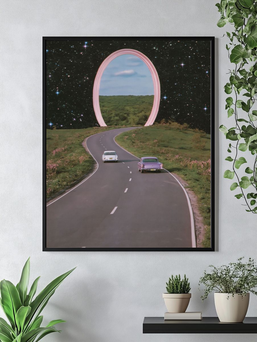Surreal Cosmic Road Trip Poster. — room view 4