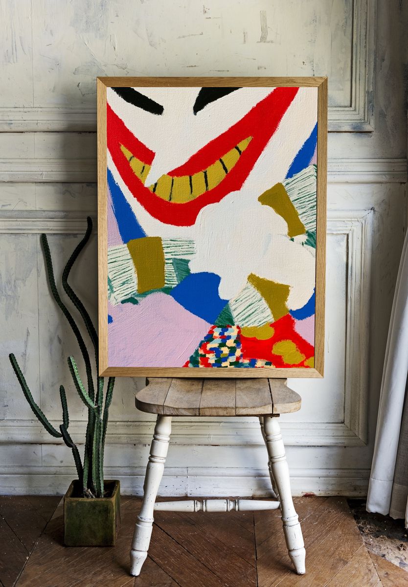 Abstract Clown Face Poster. — room view 1