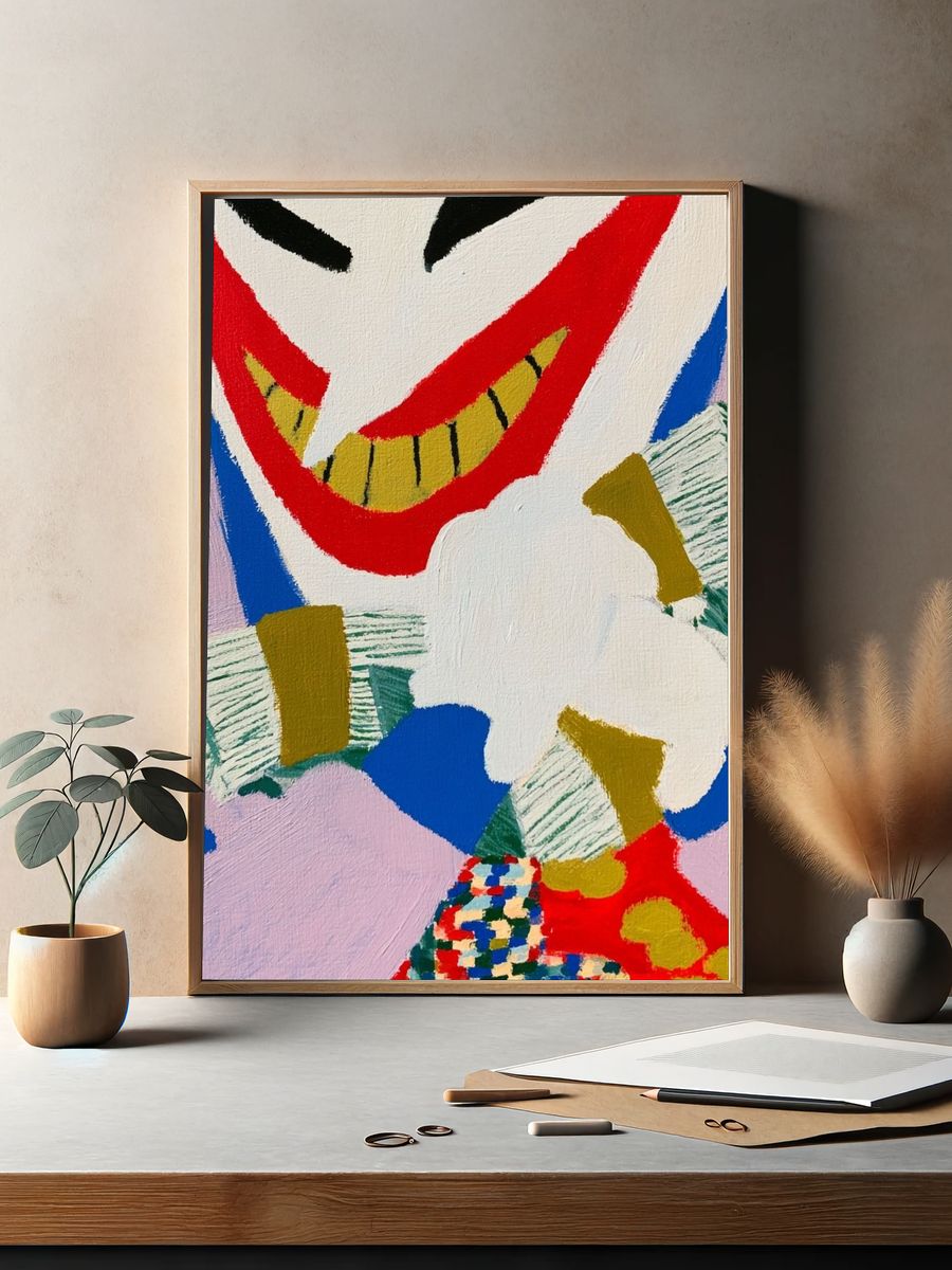 Abstract Clown Face Poster. — room view 2