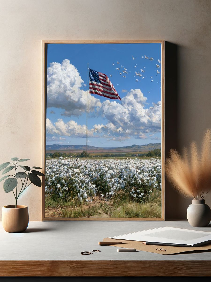 American Flag Field Landscape Print. — room view 2