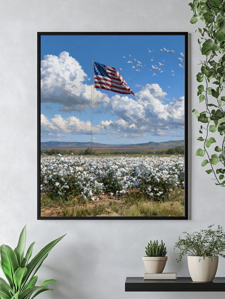 American Flag Field Landscape Print. — room view 4