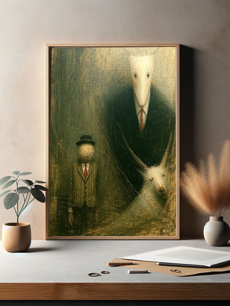 Surreal Sheep Portrait Print. — room view 2