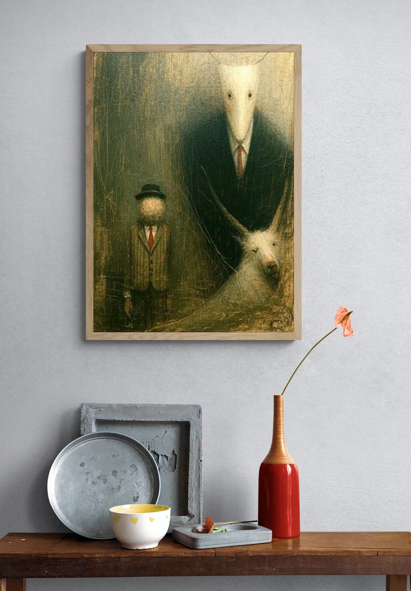 Surreal Sheep Portrait Print. — room view 3