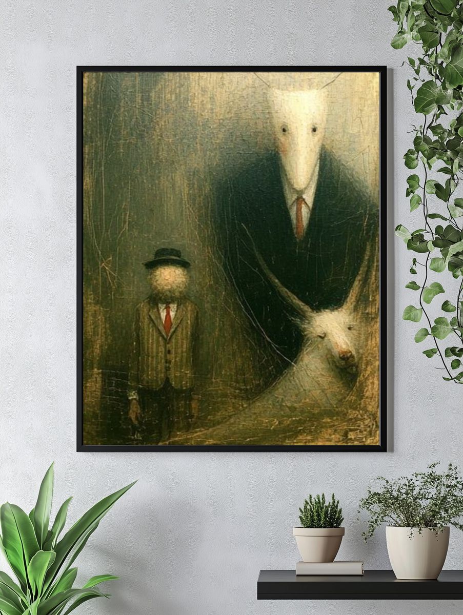 Surreal Sheep Portrait Print. — room view 4