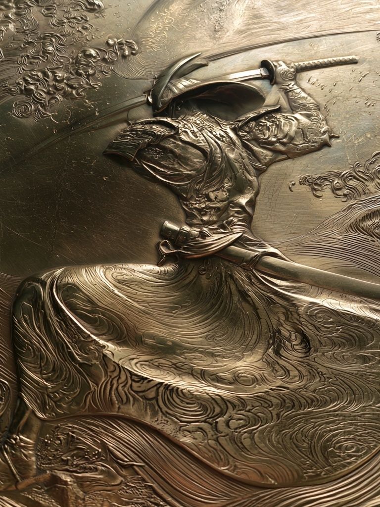 Samurai Relief Abstract Print. poster — fine-art art