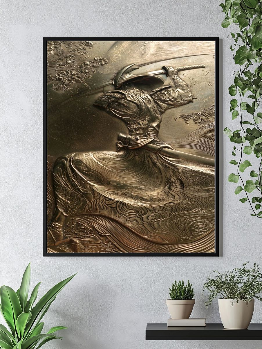 Samurai Relief Abstract Print. — room view 4