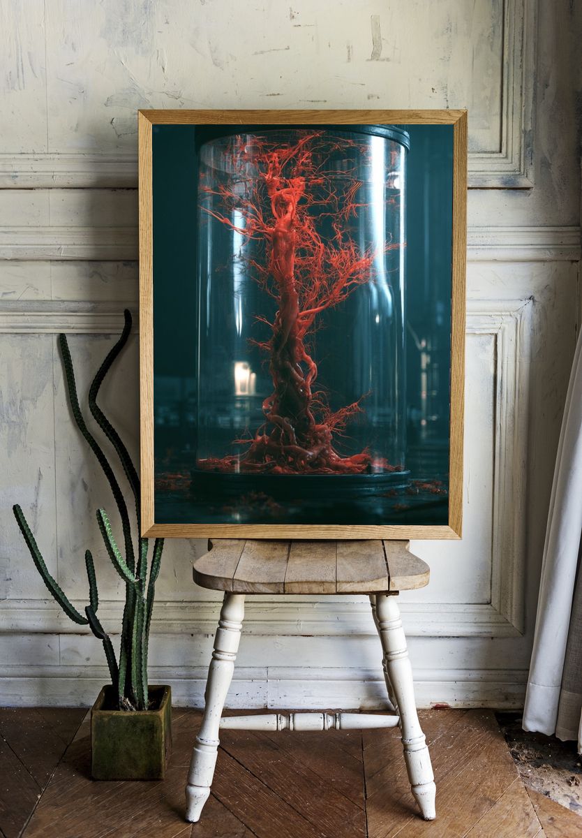 Crimson Specimen Surrealism Print. — room view 1