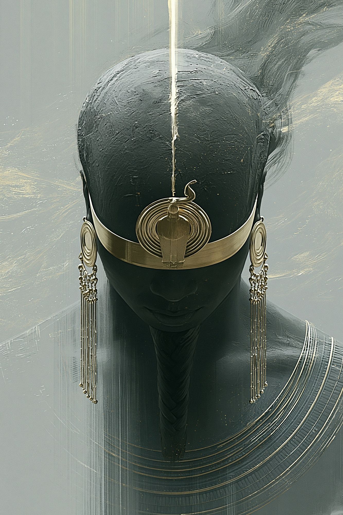 Gilded Abstract Figure Print. poster detail