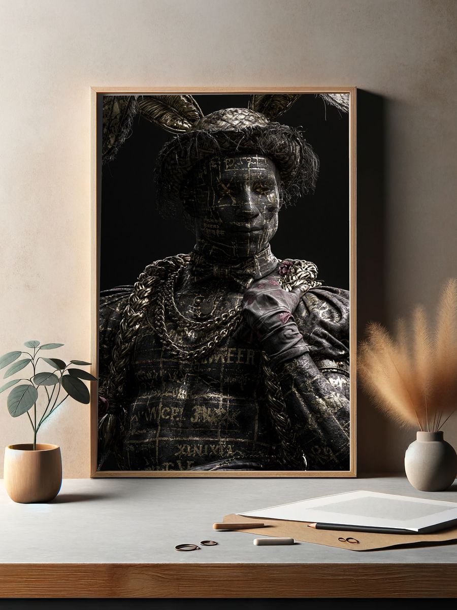 Dark Surreal Portrait Print. — room view 2