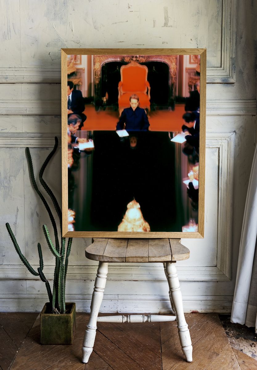 Surreal Courtroom Scene Print. room preview