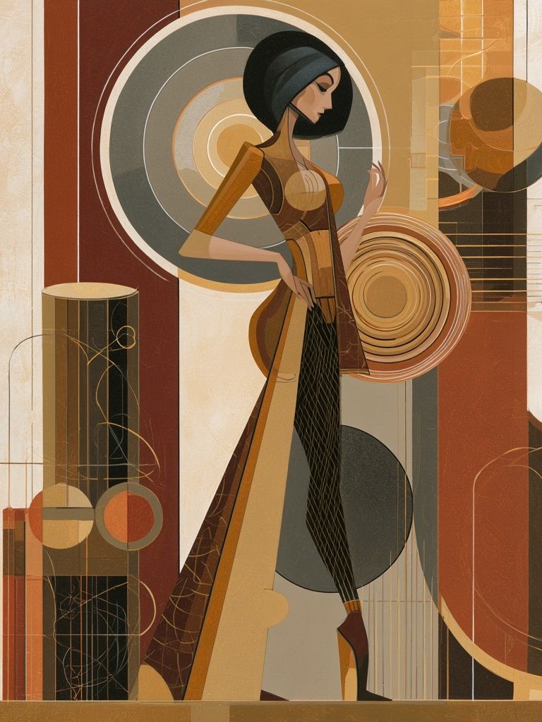 Art Deco Woman Portrait Print. poster — fine-art art