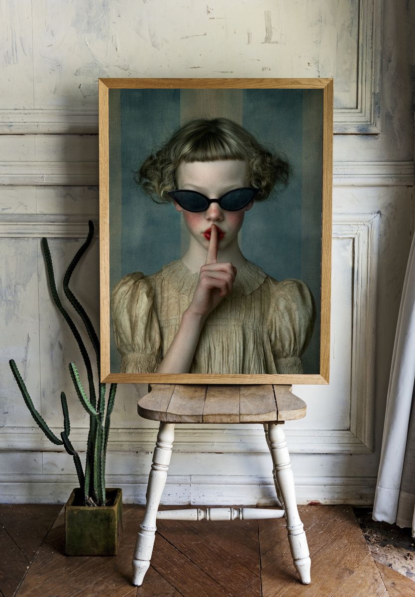 Silent Portrait Surrealism Poster. — room view 1