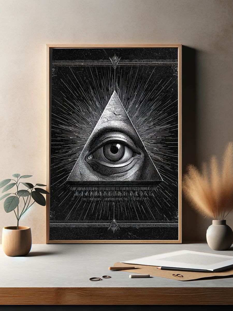 All-Seeing Eye Surrealism Poster. — room view 2