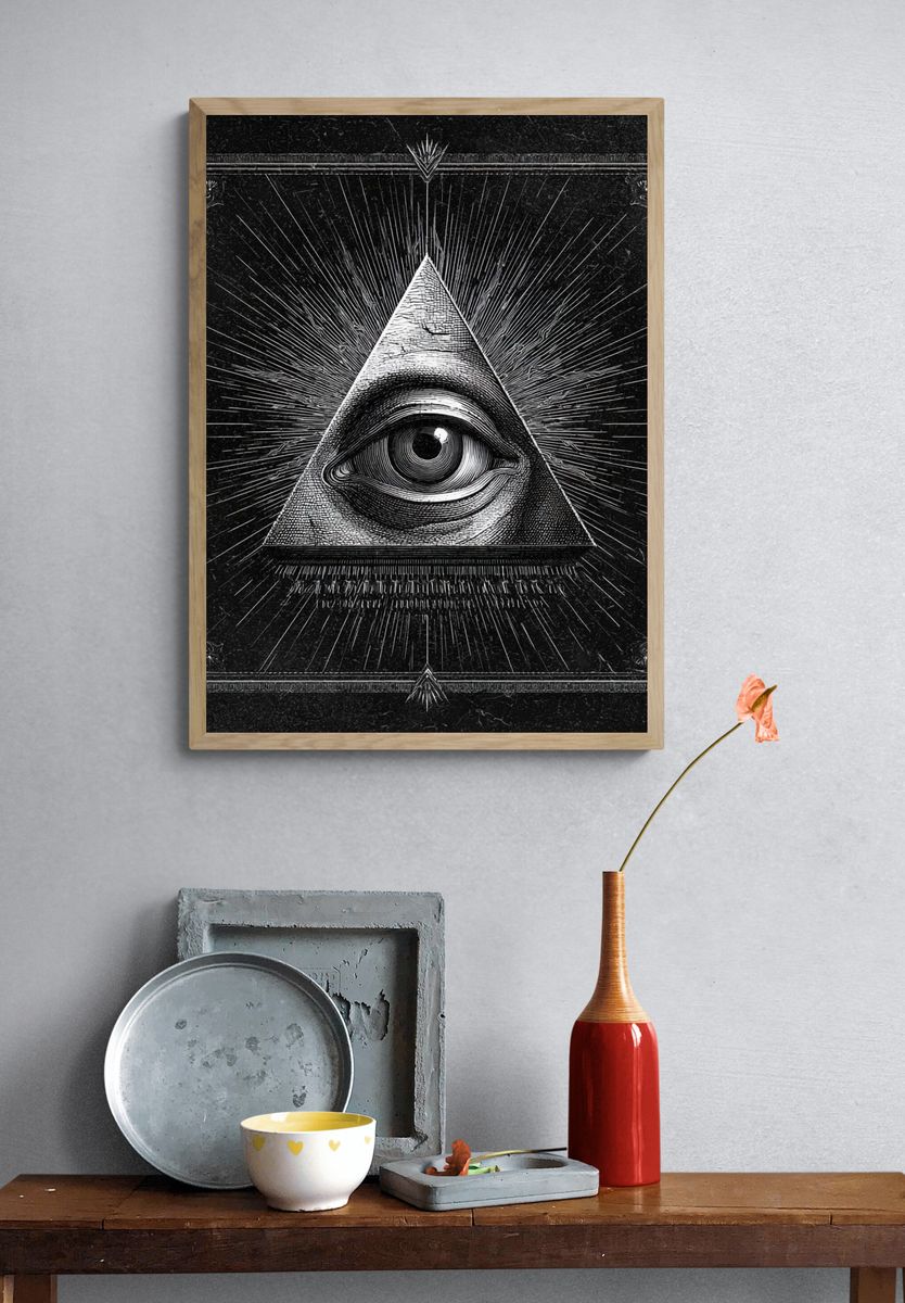 All-Seeing Eye Surrealism Poster. — room view 3