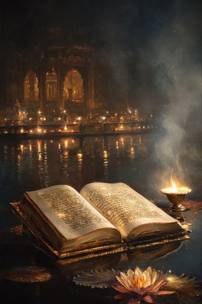 Sacred Book Still Life Print.