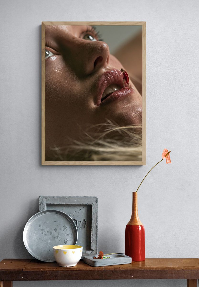 Surreal Lip Figure Photography Poster. — room view 3