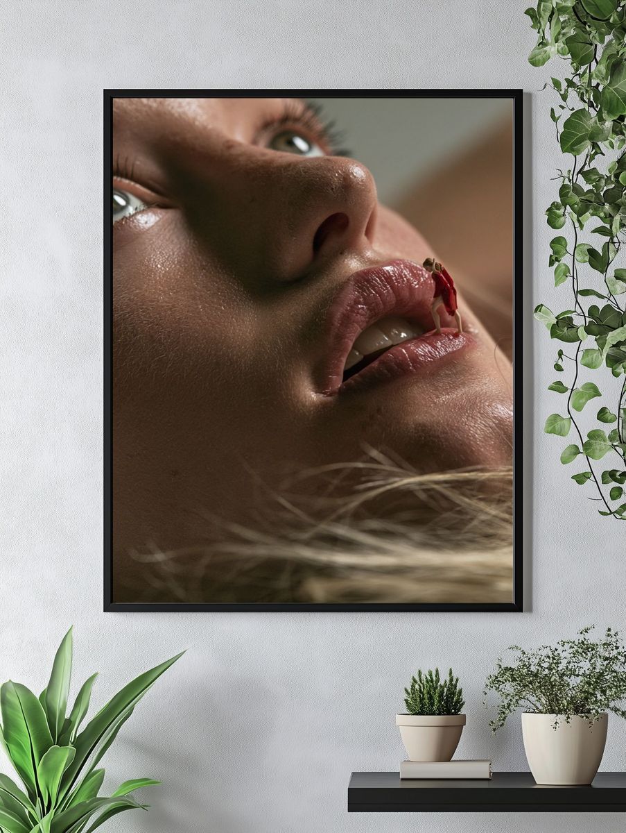 Surreal Lip Figure Photography Poster. — room view 4