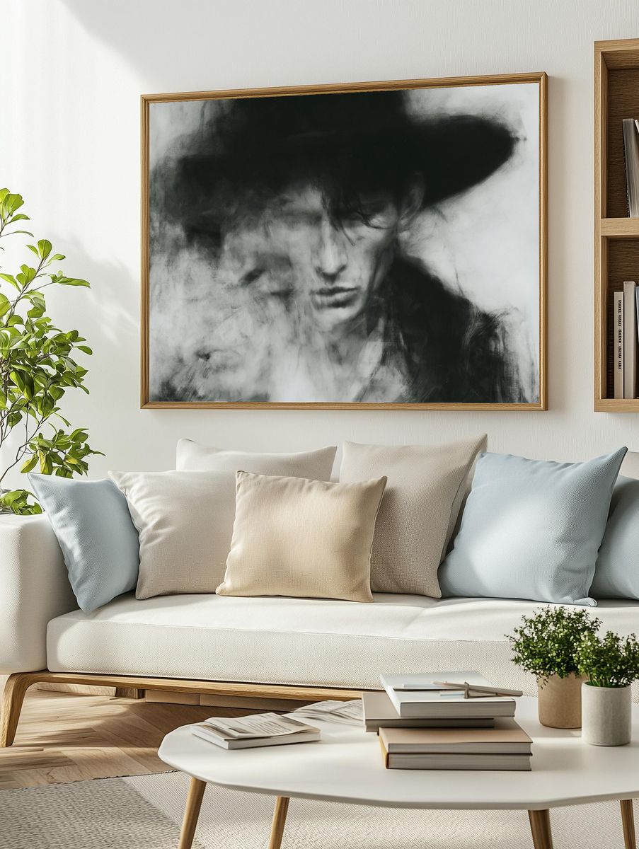 Abstract Face Study Print. — room view 2