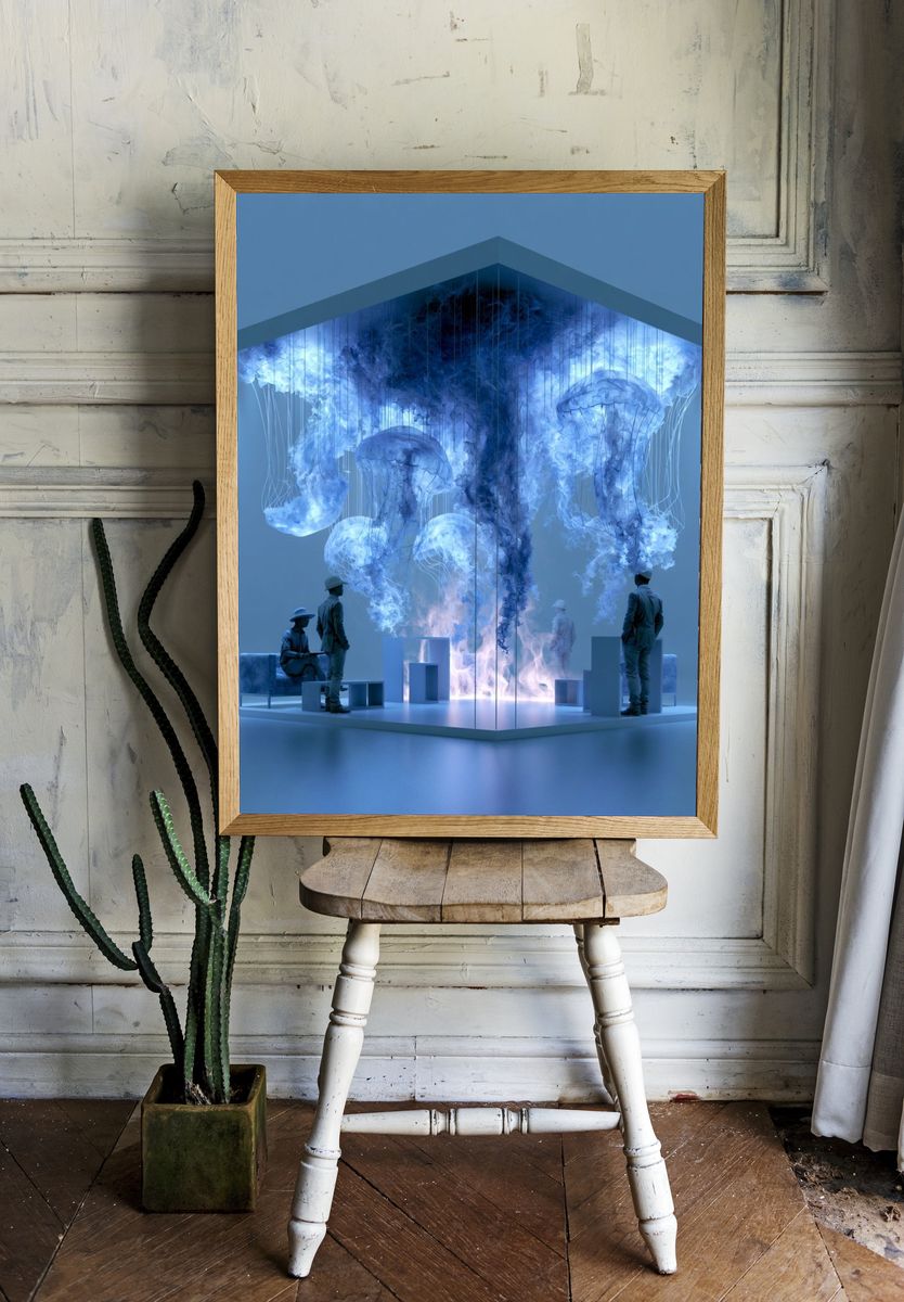 Blue Surreal Installation Poster. — room view 1