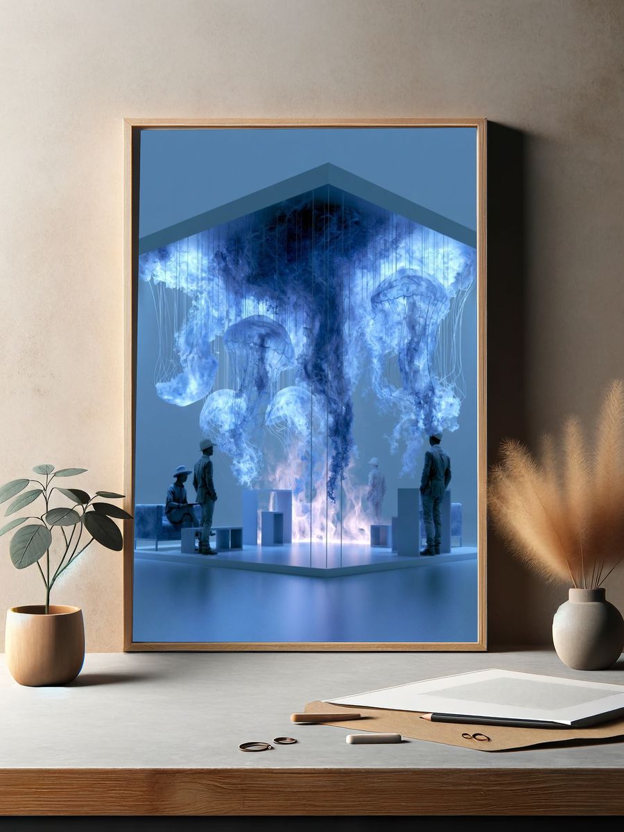 Blue Surreal Installation Poster. — room view 2
