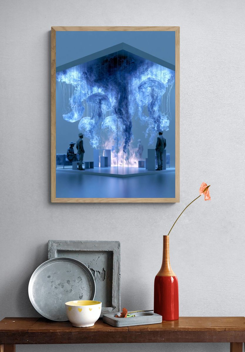 Blue Surreal Installation Poster. — room view 3