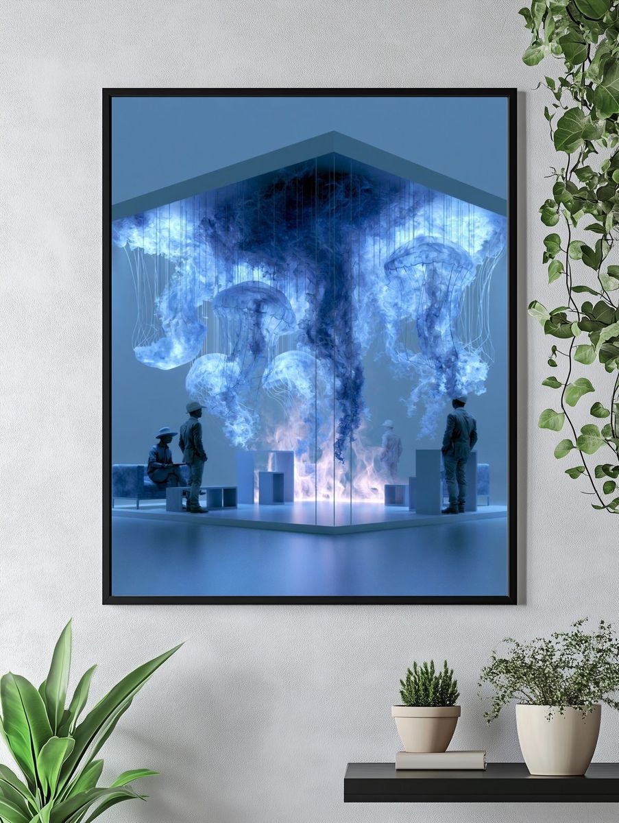 Blue Surreal Installation Poster. — room view 4