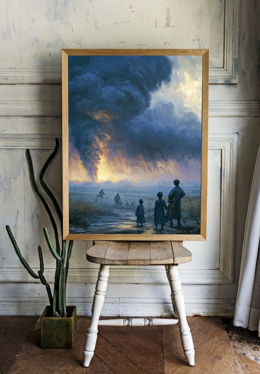 Storm Over the Marsh Print. room preview