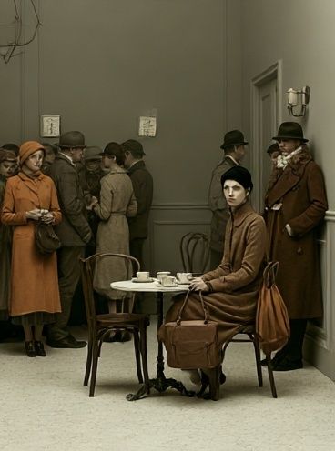 Café Scene — Fine-Art Print. poster detail