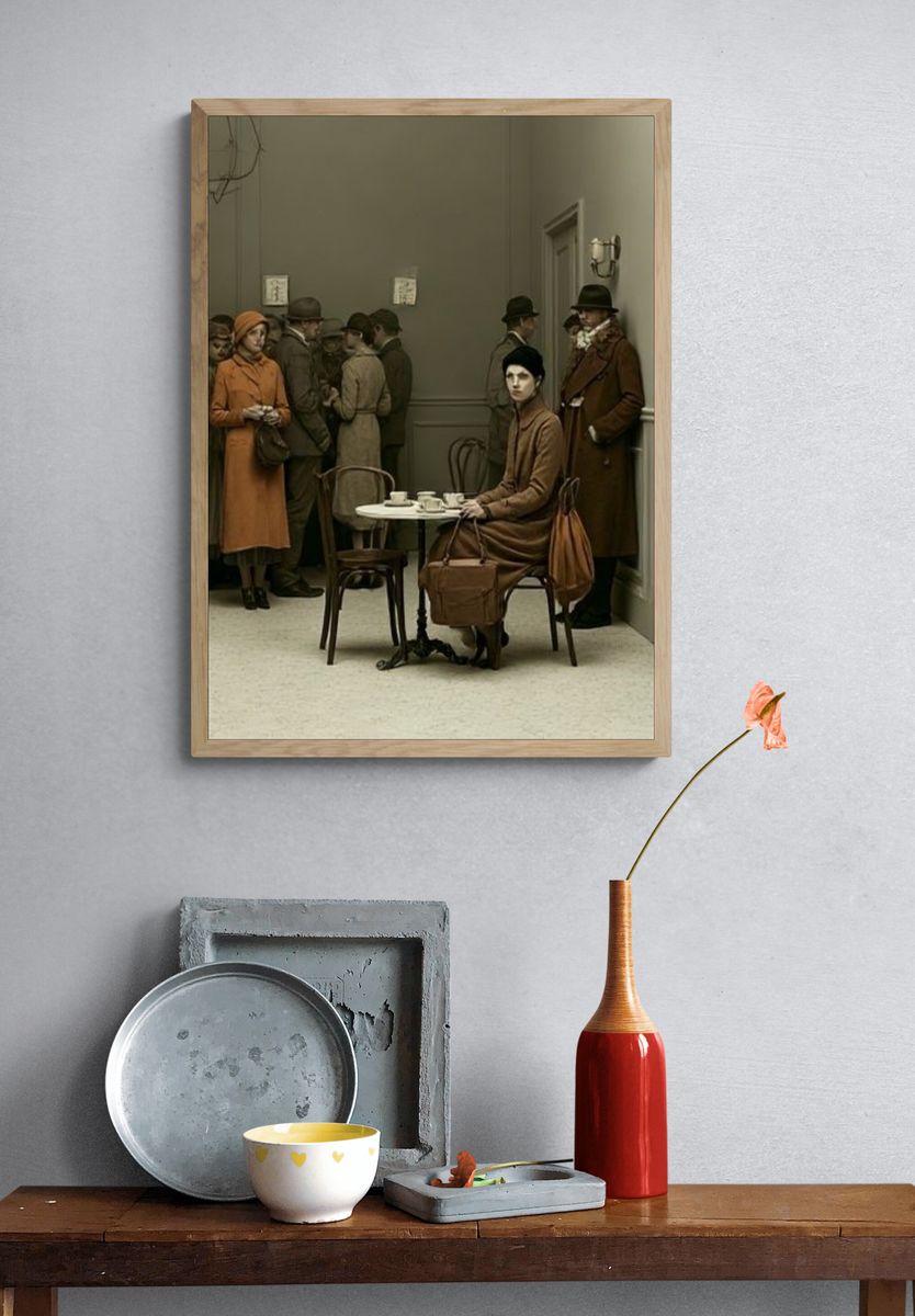 Café Scene — Fine-Art Print. — room view 3