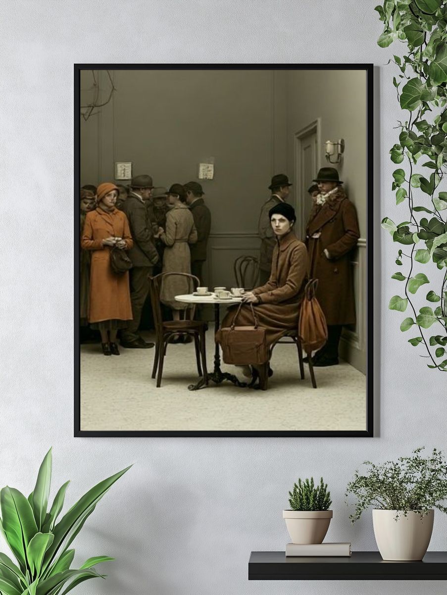Café Scene — Fine-Art Print. — room view 4