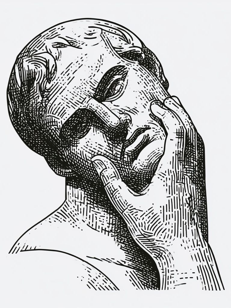 Classical Marble Head Illustration Poster. poster — fine-art art