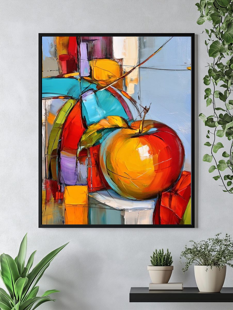 Abstract Apple Still Life Poster. — room view 4