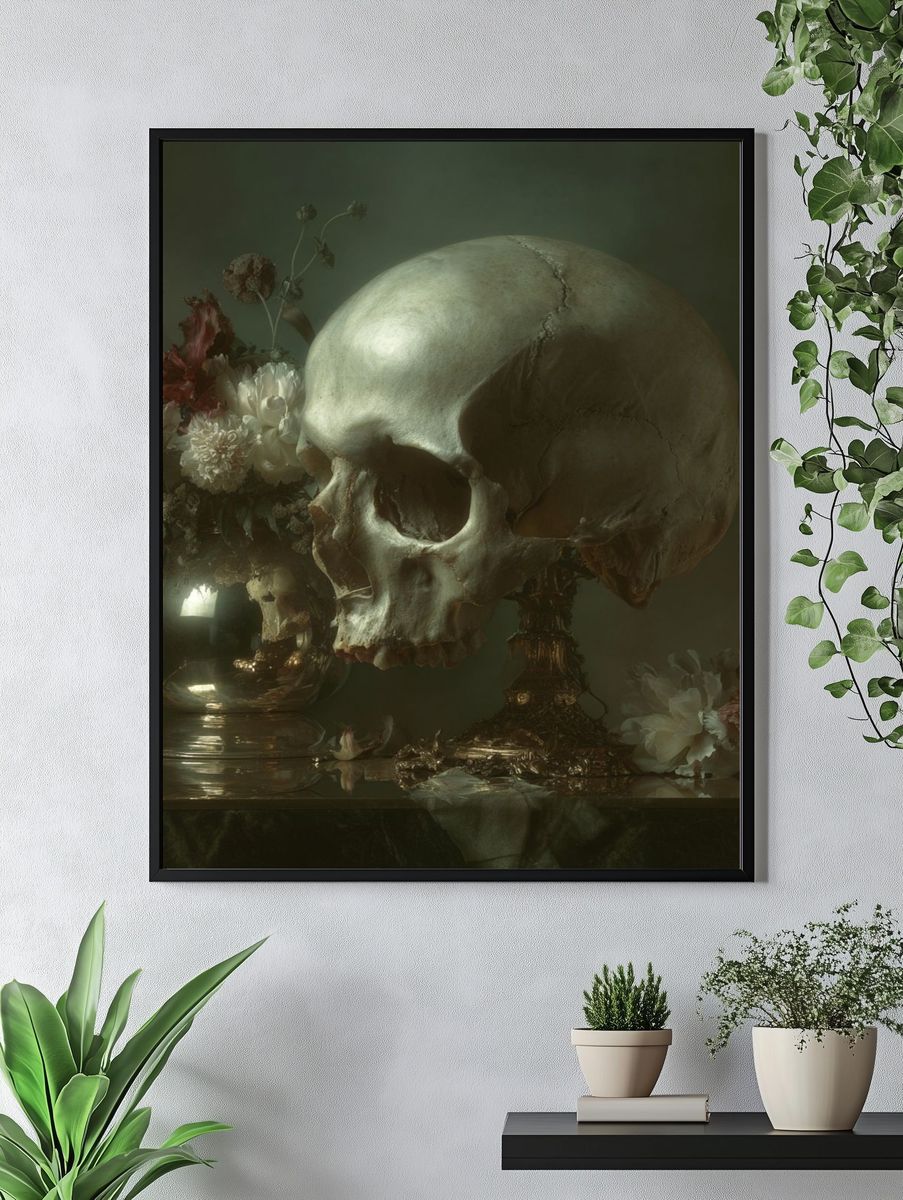 Skull Still Life — Fine-Art Print. — room view 4