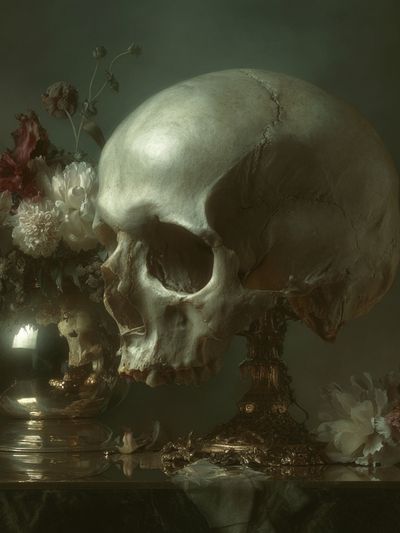 Skull Still Life — Fine-Art Print. poster